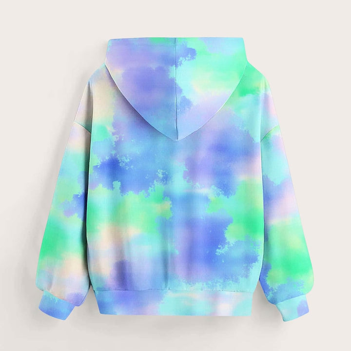 EMATOP Mädchen Batik Hoodie Freizeit Langarm Kapuzenpullover Winter Baumwolle Sweatshirt mit Kapuze