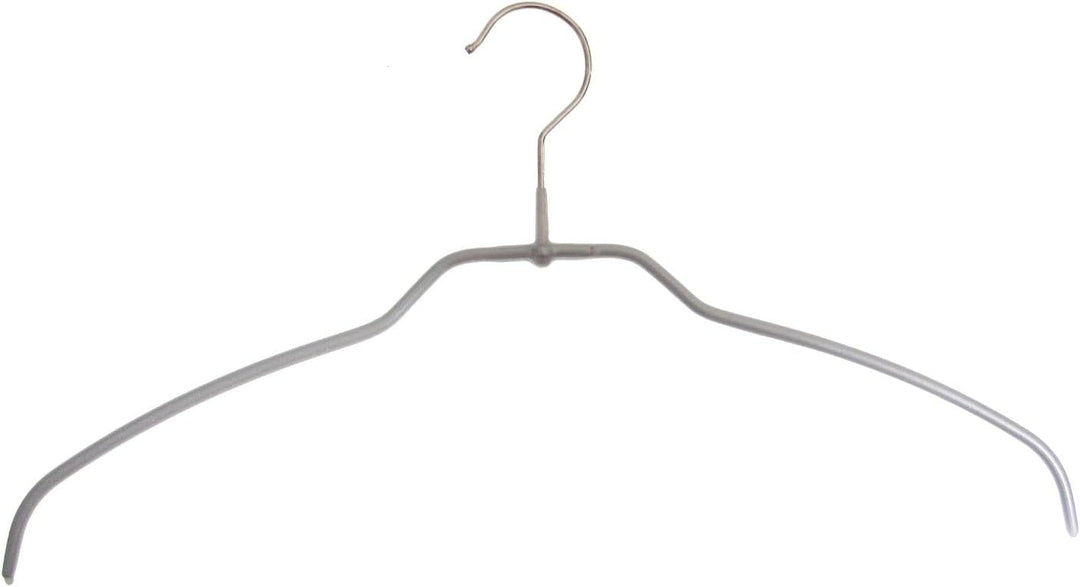 Kleiderbügel aus Metall, Drahtbügel Silber rutschhemmend beschichtet, für Hemden oder Blusen, 4 mm,