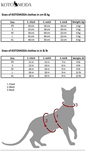 Kotomoda Katzen-Kapuzenpullover mit Totenkopf-Motiv, 100% Baumwolle, fьr Sphynx und nackte Katzen, G