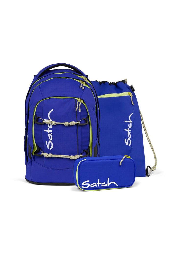satch pack Schulrucksack Set 3 teilig ab 5. Klasse ergonomisch 30L Stauraum mit Schlamperbox Sportbe