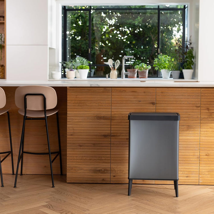 Curver Keter Verto Abfalleimer, Mülltrennung, Deckel mit Druck, Doppelfach, elegantes Design, recyce