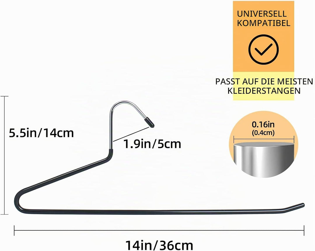 Hangerman Hosenbügel mit offenem Ende, Metall, für Hosen, Jeans, Schals, Handtücher, platzsparend, r