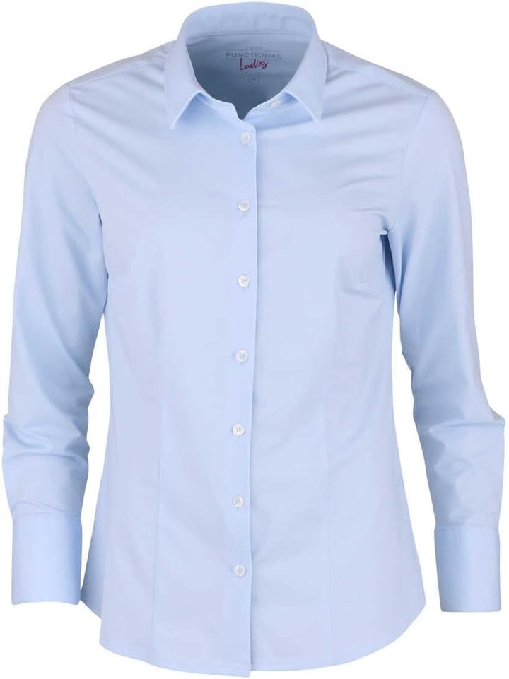 Pure Slim Functional Bluse Hemdenkragen hellblau