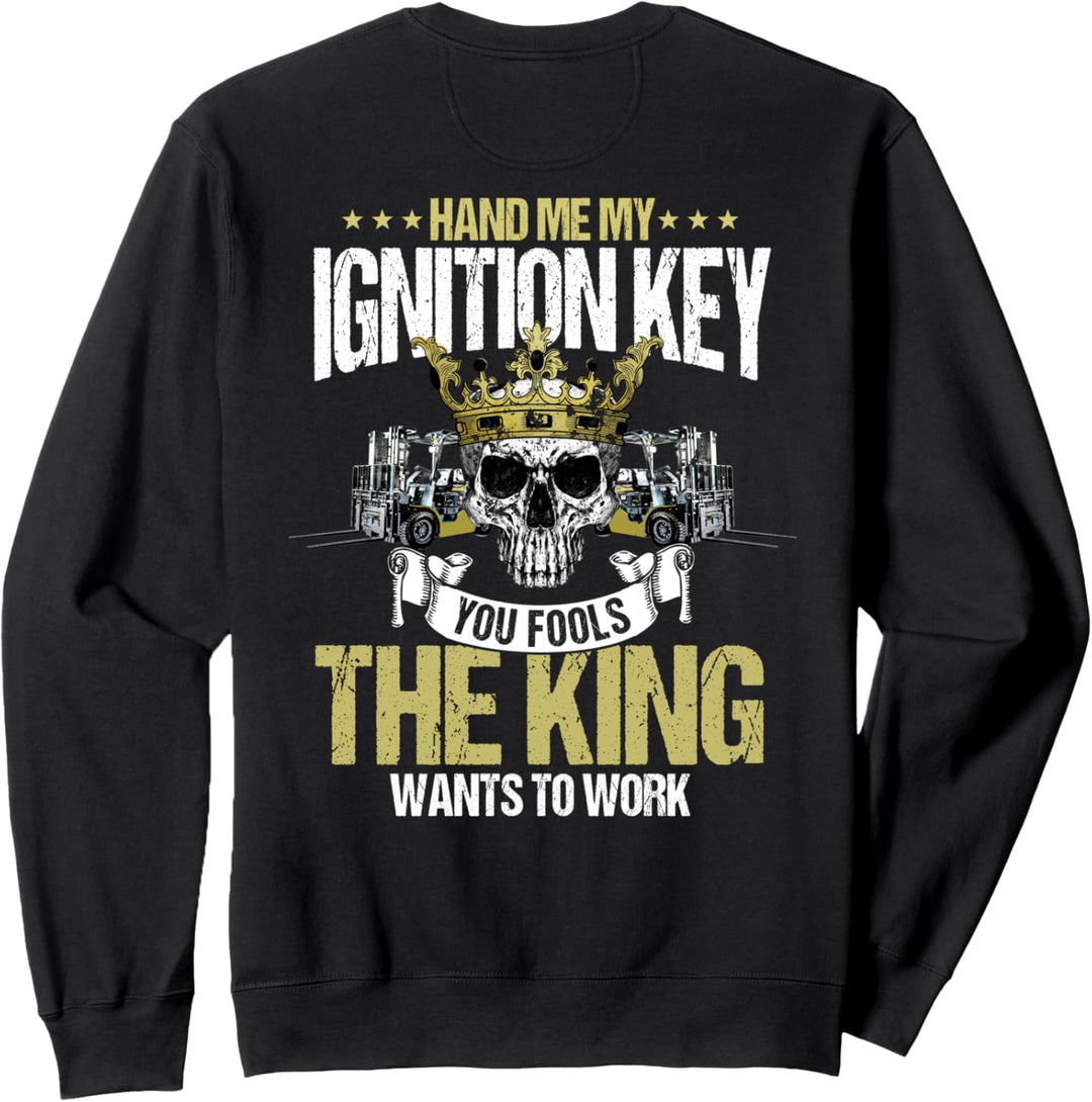 Gabelstaplerfahrer-Design auf der Rückseite der Kleidung Sweatshirt