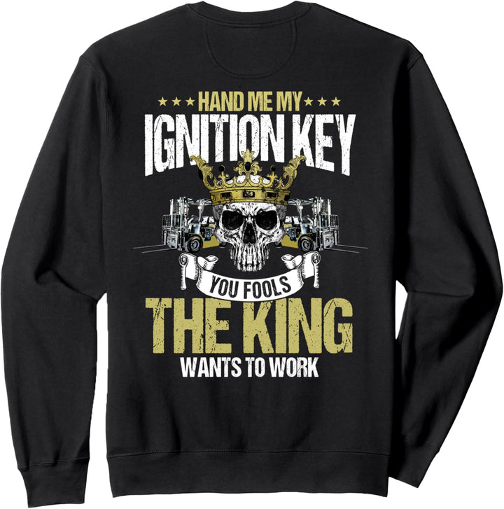 Gabelstaplerfahrer-Design auf der Rückseite der Kleidung Sweatshirt