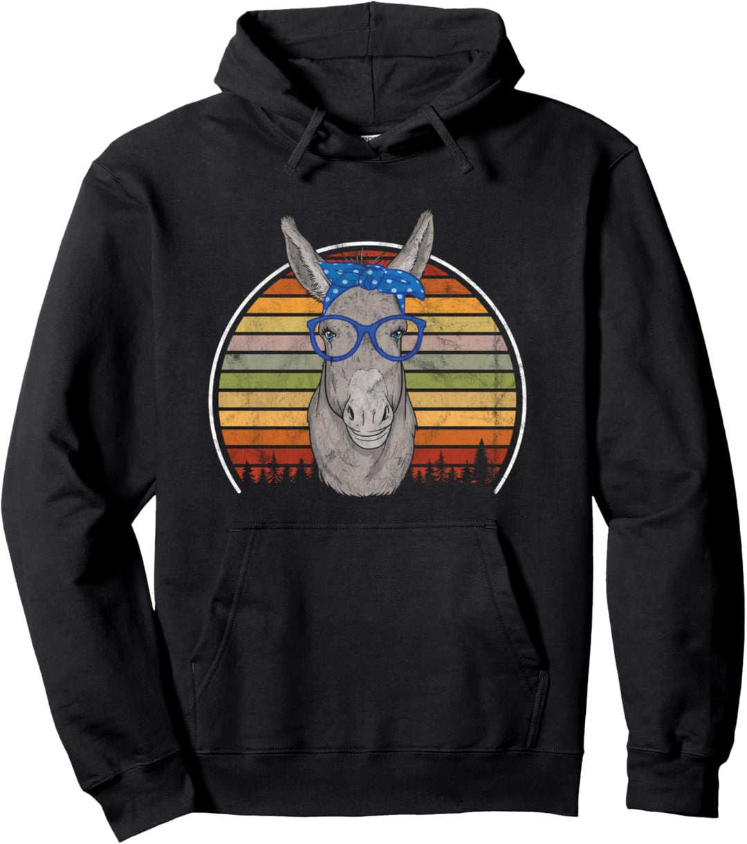 Vintage Esel Landwirt Retro Bauer Pullover Hoodie