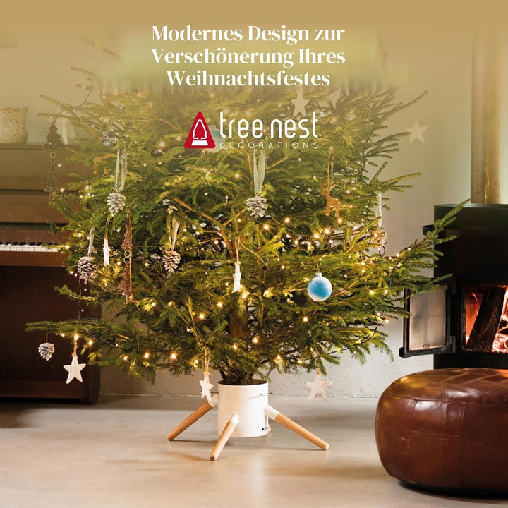 Tree Nest Weihnachtsbaumständer aus Metall für echte Bäume, passt bis zu 3m, kein Weihnachtsbaumkrag
