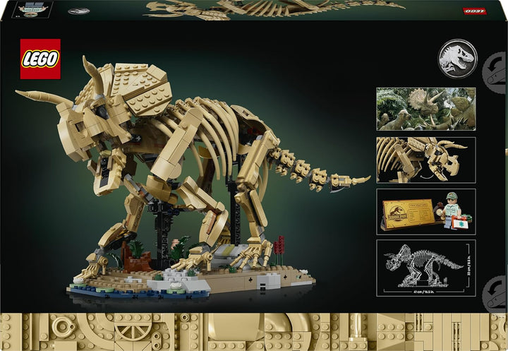 LEGO Jurassic World Dinosaurier-Fossilien: Triceratops - Modellbau für Erwachsene mit der Minifigur