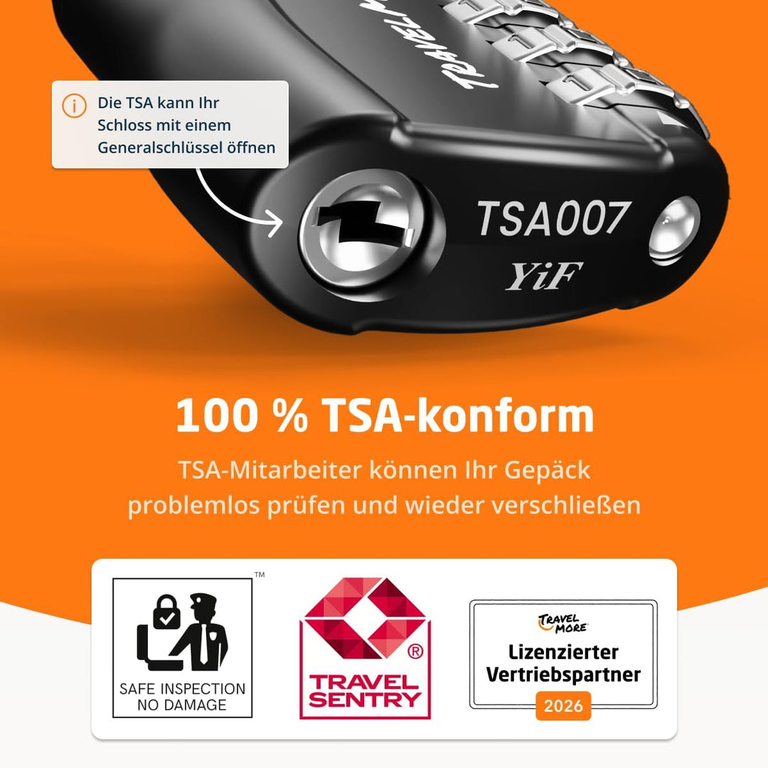 10er-Pack TSA-Genehmigte Reise-Kombinations-Kabelschlösser für Koffer und Rucksäcke – Schwarz, 10 St