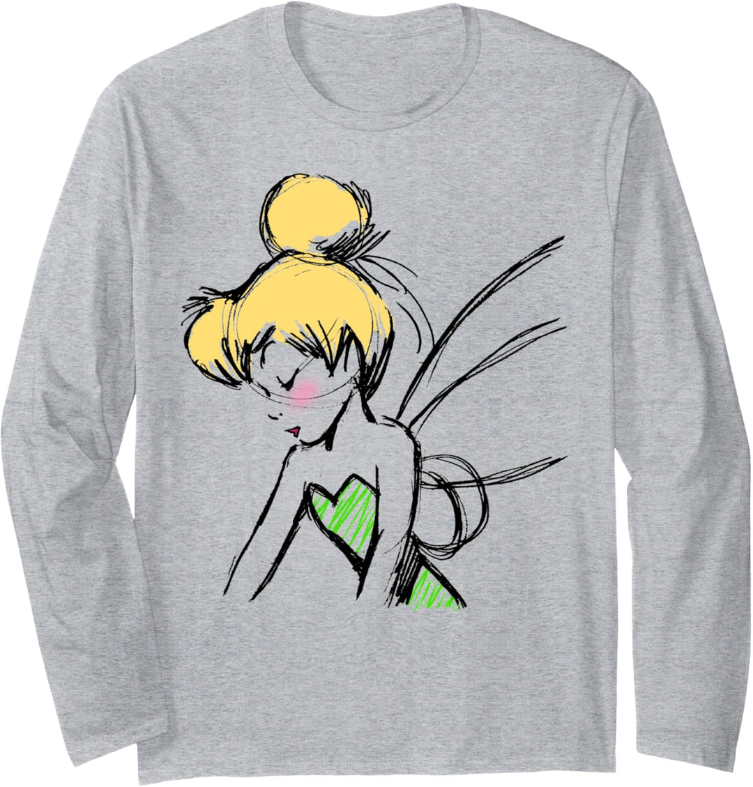 Disney Peter Pan Tinker Bell Sketch Profile Langarmshirt