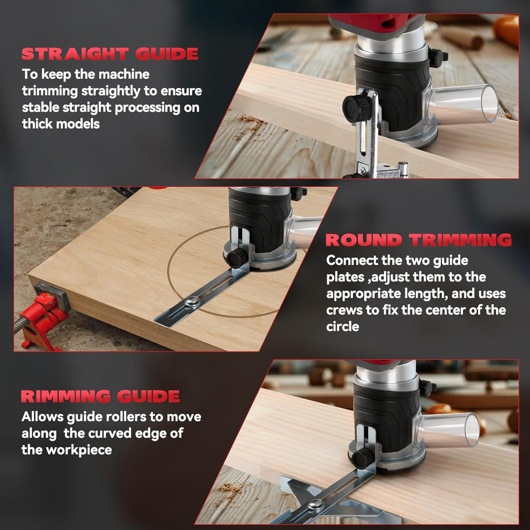 Kabelloser Power-Router kompatibel mit Milwaukee M18 18 V Akku, bürstenloser Holzfräser, 5 Geschwind