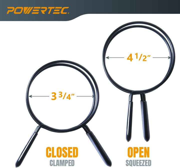 POWERTEC 10,2 cm Doppelschlaufen-Schlauchschellen für Staubsammelschlauch und Trocknerentlüftungssch