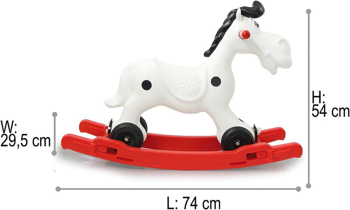 JAMARA 460275 Bob Gallop – 2in1 Schaukelpferd mit Kufen und Rollen, Leichter Umbau, Robuster und Wet