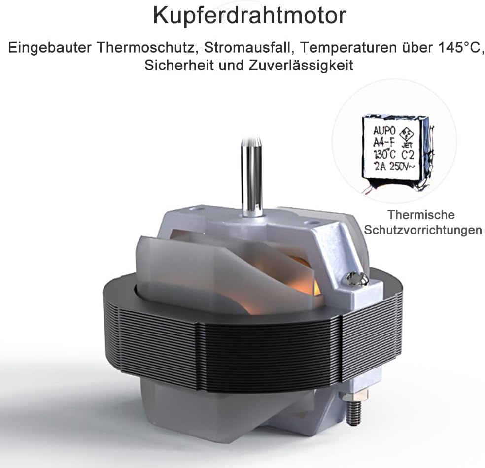 HUGOOME Abluftventilator 100 mm 12 W 95 m³/h 2200rpm mit Rückschlagventil, Fenster und Wandmontage V