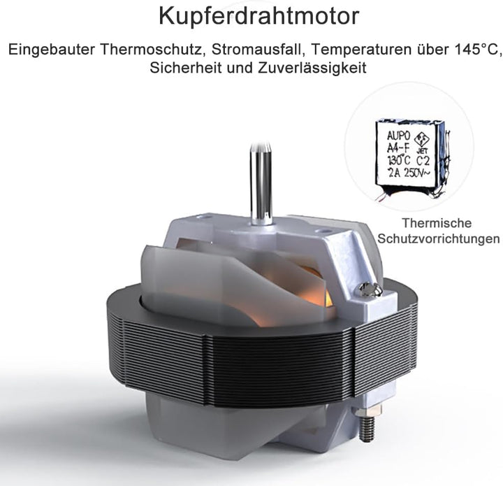 HUGOOME Abluftventilator 100 mm 12 W 95 m³/h 2200rpm mit Rückschlagventil, Fenster und Wandmontage V