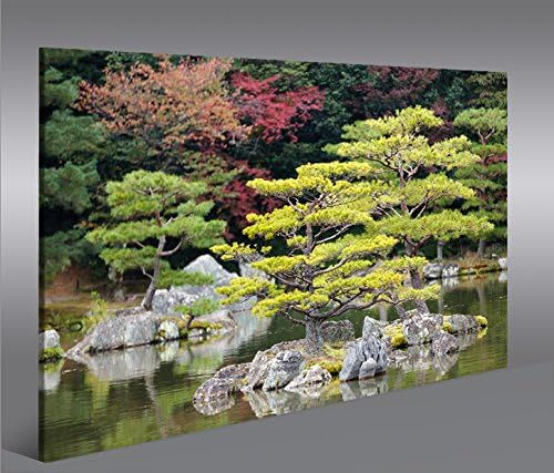 islandburner Bild Bilder auf Leinwand Japanischer Garten V2 1p XXL Poster Leinwandbild Wandbild Deko