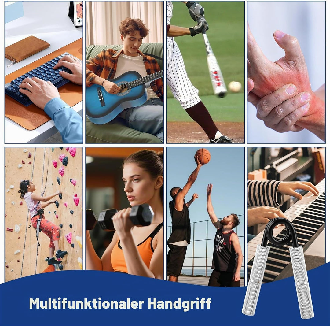 JMIATRY 6 Stück Handtrainer Fingertrainer, Griffkraft Trainer, 100-350LB Metall Grip Trainer für Mus