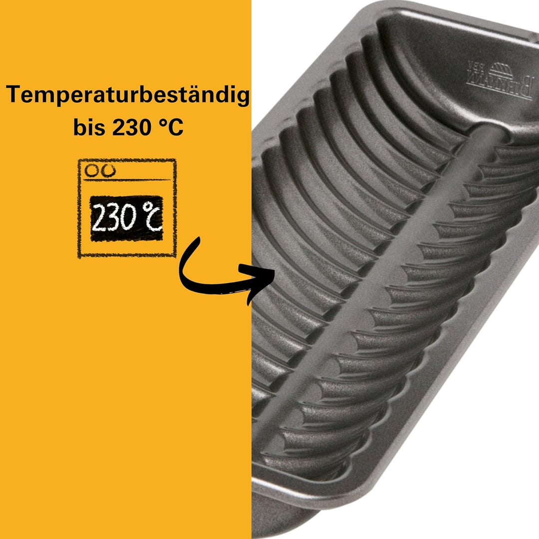 Birkmann RBV, 881129, Easy Baking, Rehrückenform, 30 cm, Karbonstahl mit Antihaftbeschichtung, grau