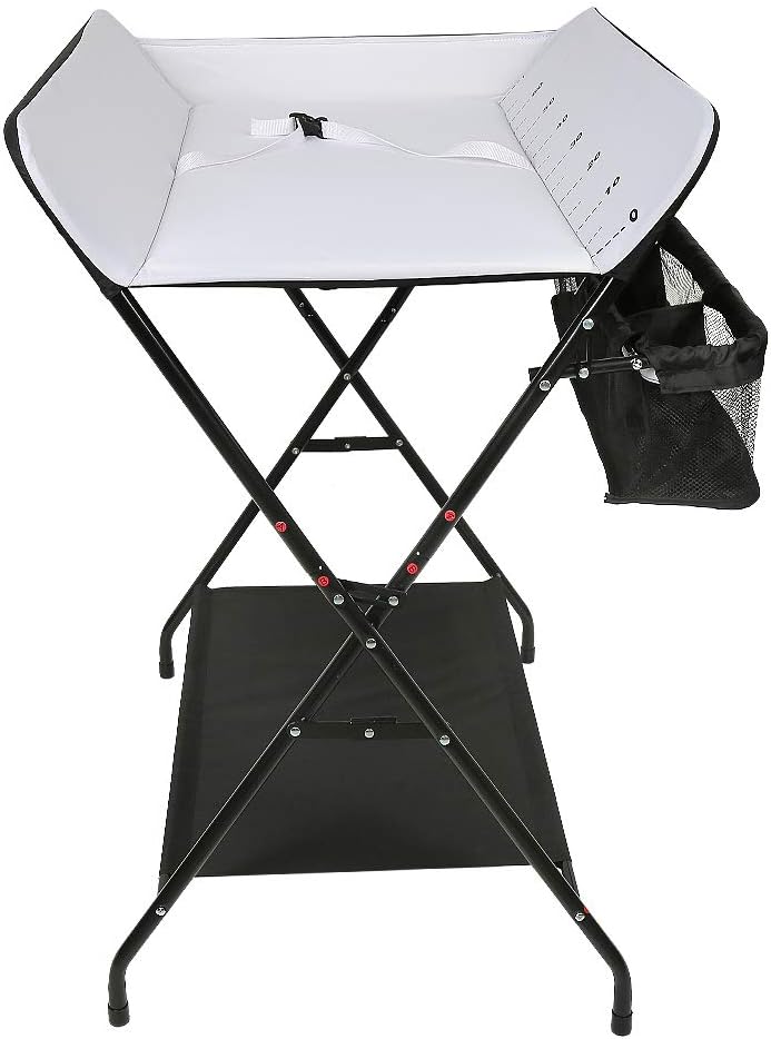 Wickeltisch klappbar, Wickelkommode mit Auflage, platzsparend, 79 * 55.5 * 96cm, Farbwahl (B/schwarz