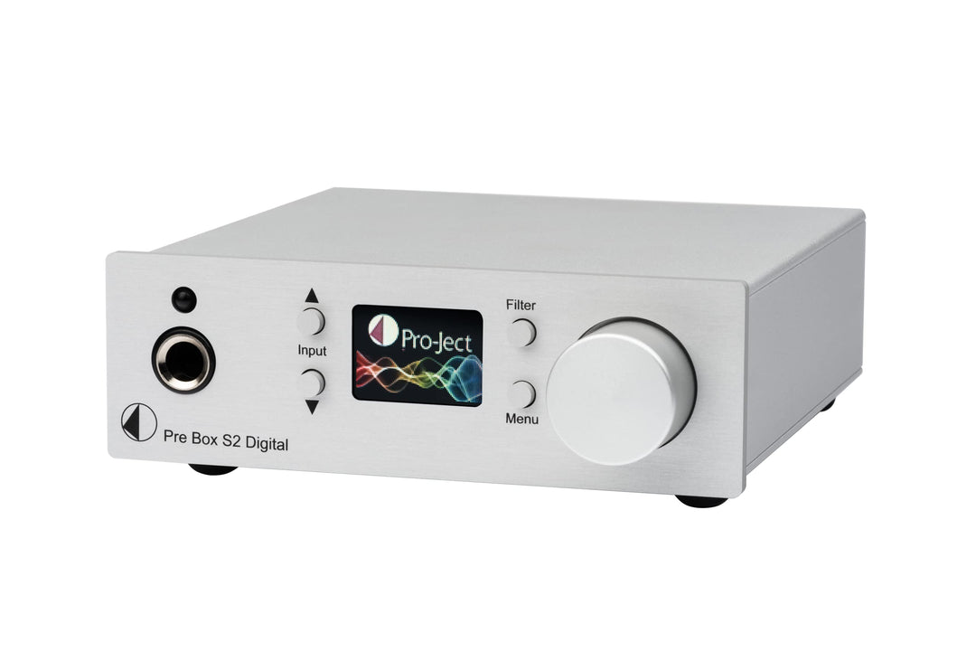 Pro-Ject Pre Box S2 Digital, Audiophiler Stereo Vorverstärker (Silber), Silber