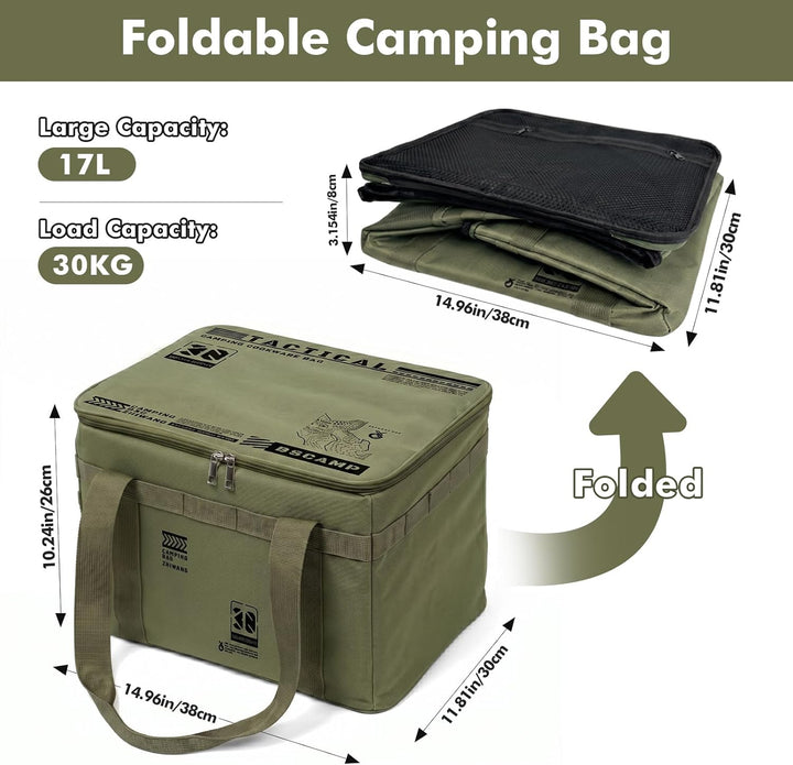campingbox faltbar, ZoneYan 30L Camping Gear Organizer, Picknick-Organizer-Tasche, Taktische Camping