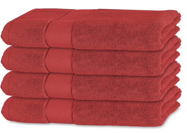 BANANALU 4er Set Handtücher 100% Baumwolle 50x100 Qualität 450g/m2, Bordeauxrot, Bossa Nova 18-1547