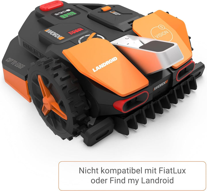 WORX Landroid Vision S250 WR202E - Mähroboter ohne Begrenzungskabel für Gärten bis 250m², AI Rasenmä