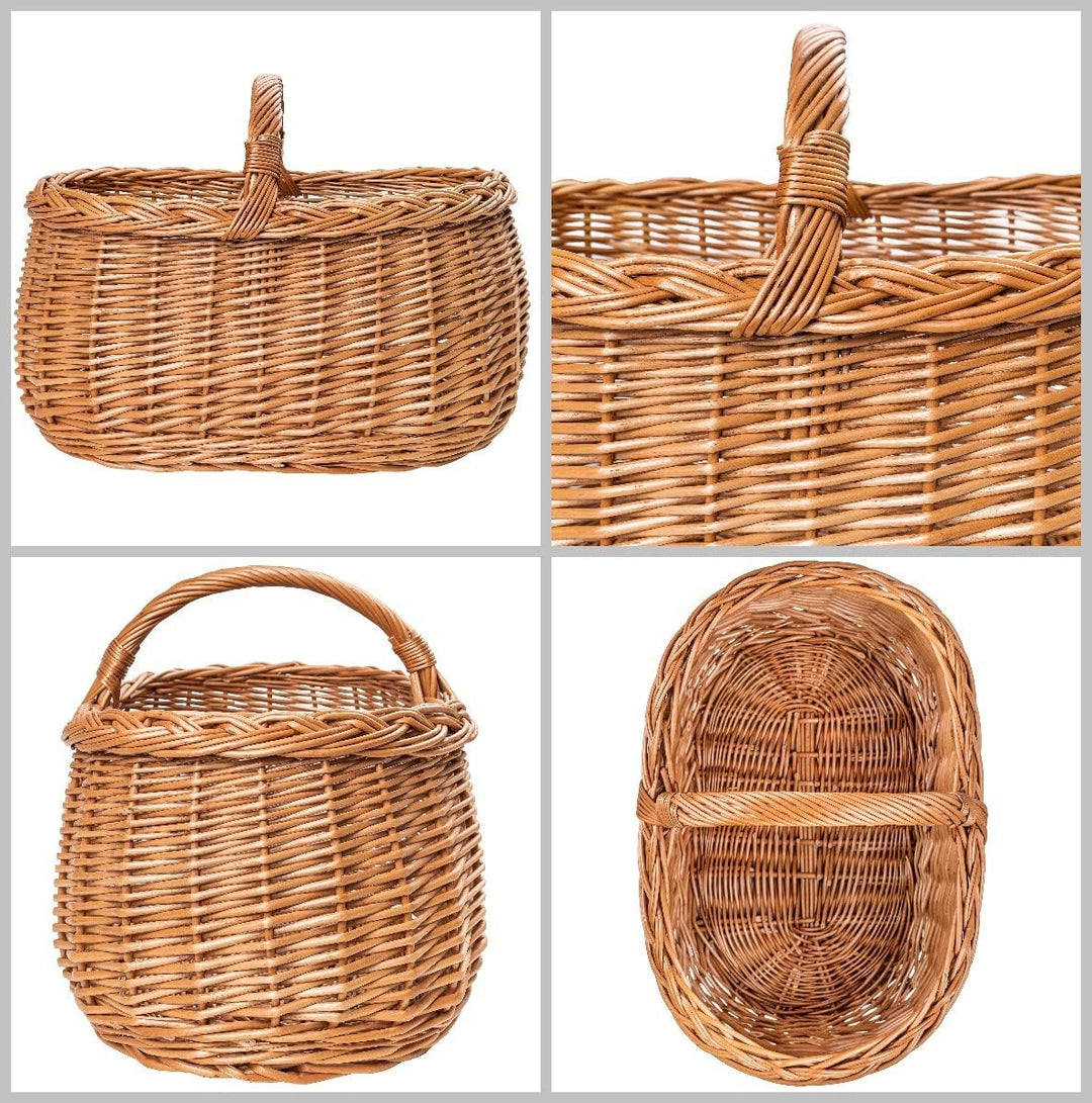 Creative Home Grosse Picknickkorb Weidenkorb mit Henkel Einkaufskorb | 45 x 32 x 34 cm (+/- 1 cm) |