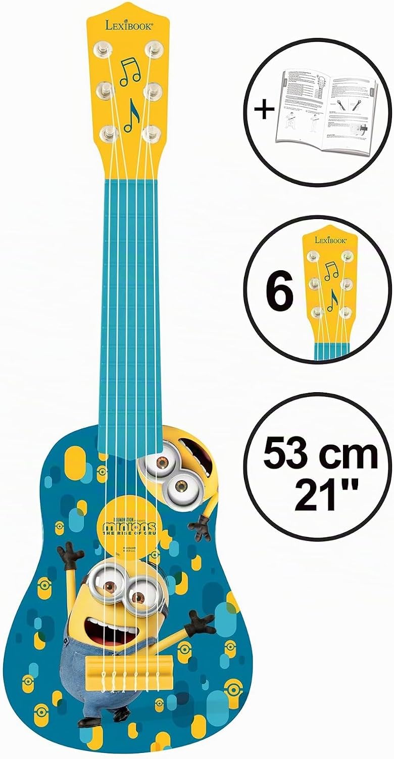 Lexibook Universal Ich - Einfach Unverbesserlich 3 Minions, Meine erste Gitarre, 6 Nylonschnüre, 53