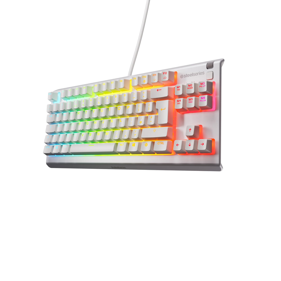 SteelSeries Apex 3 TKL White RGB Gaming-Tastatur – Kompakter Tenkeyless-Formfaktor – 8-Zonen-RGB-Bel