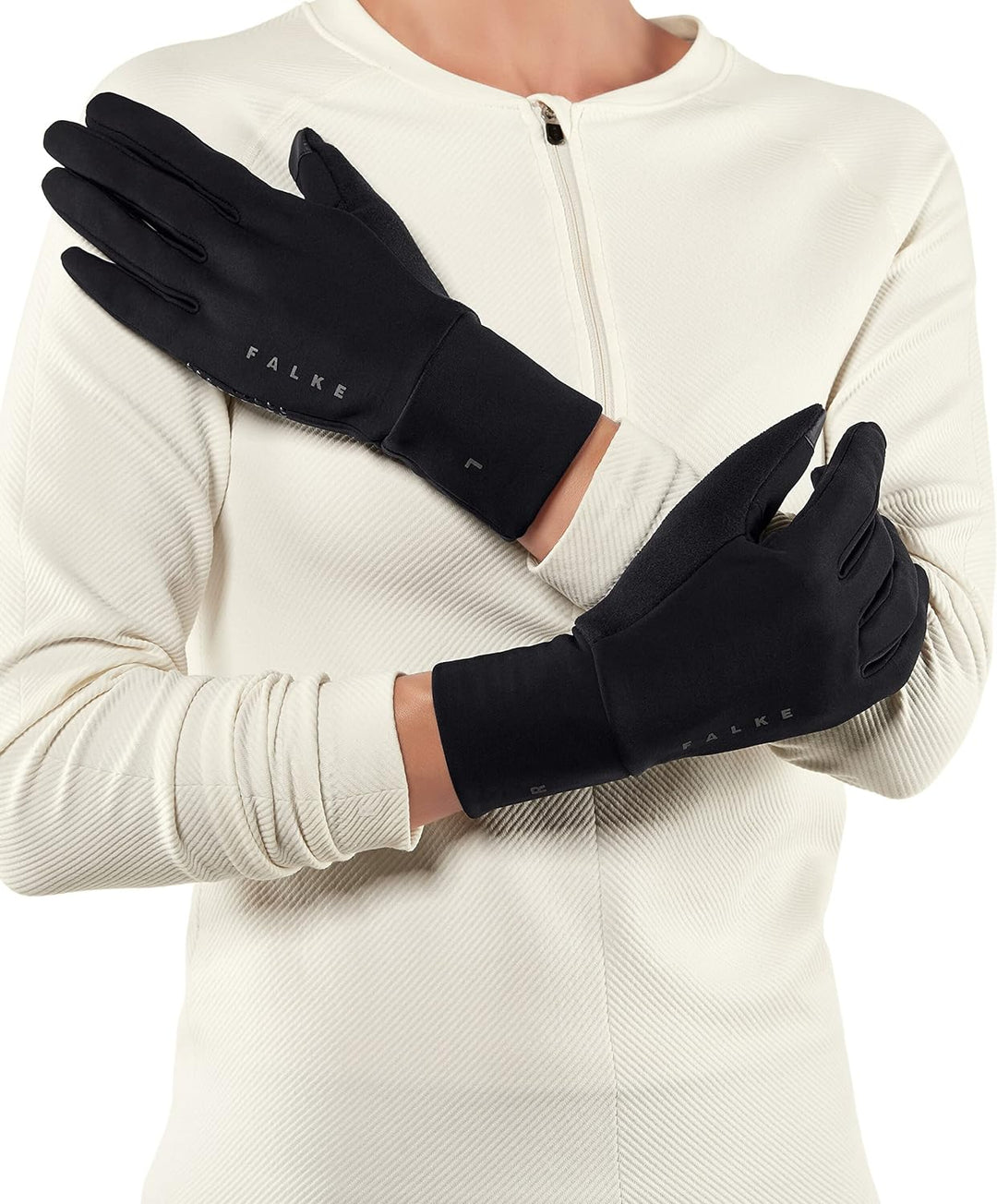 FALKE Unisex Brushed Handschuhe warm Touchscreen-kompatibler Daumen und Zeigefinger mit Reflektoren