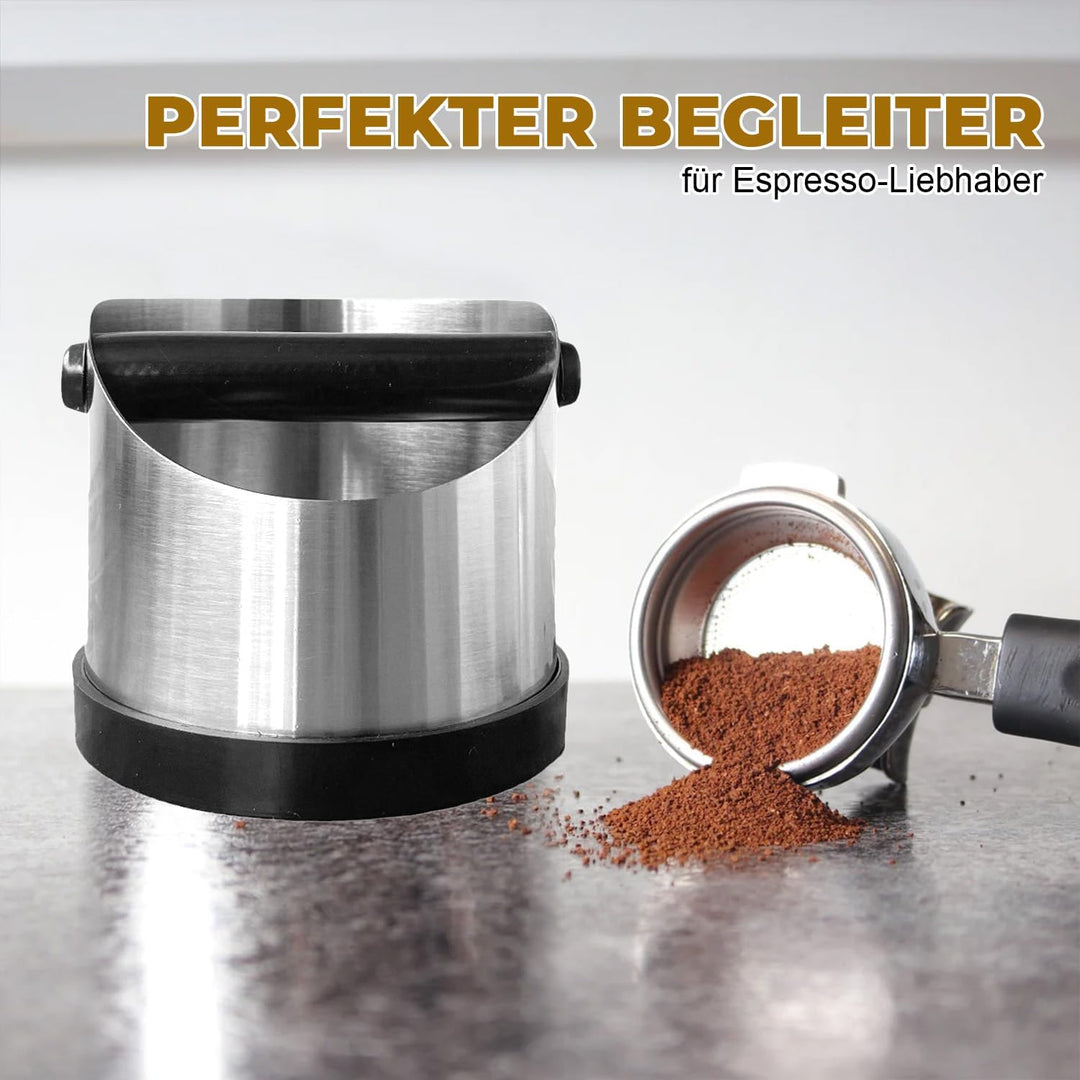 Abklopfbehälter für Siebträger: 700 ml Edelstahl Knock Box Espresso - Kaffee Abschlagbehälter & Sieb