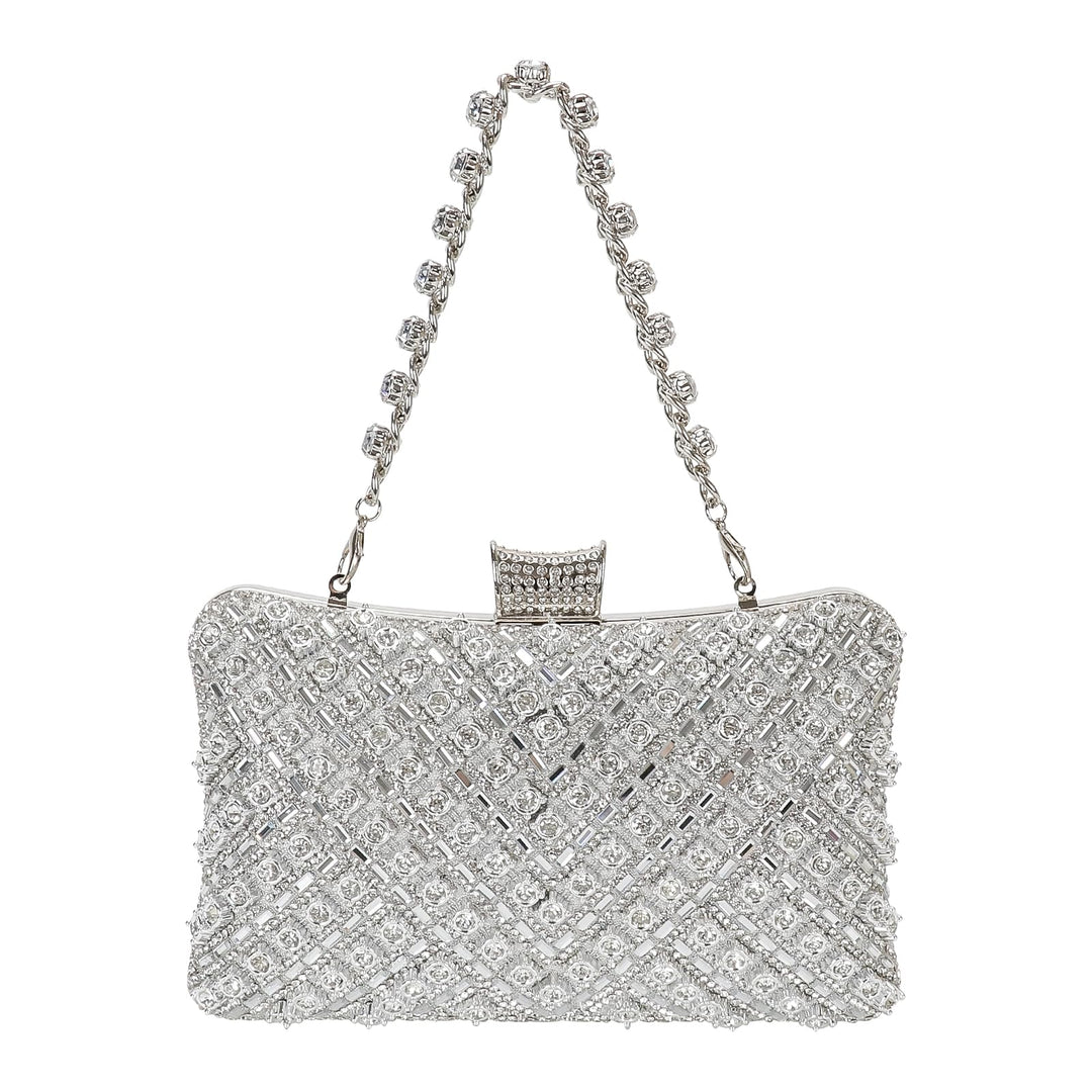 Vintage Clutch Damen, Glitzernde Kleine Abendhandtasche Schultertasche für Hochzeit, Party und Ball
