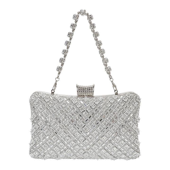 Vintage Clutch Damen, Glitzernde Kleine Abendhandtasche Schultertasche für Hochzeit, Party und Ball