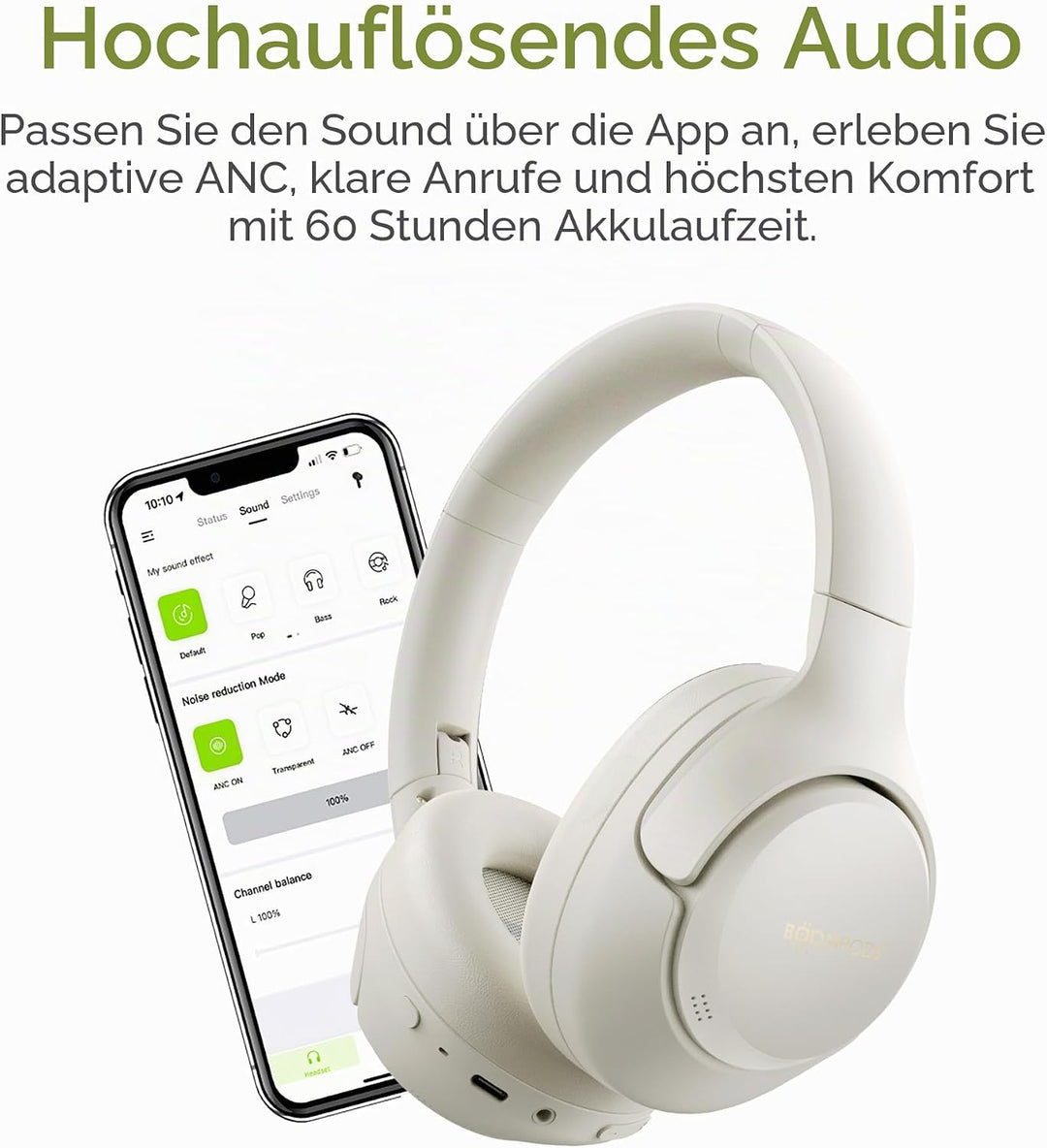 Boompods Orbit ANC Over Ear Active Noise Cancelling Kopfhörer Leichte Kabellose Over-Ear Kopfhörer m
