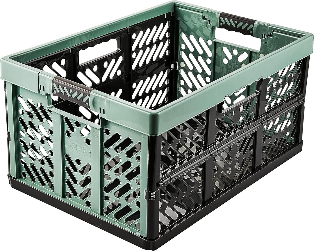 keeeper 2x Stabile Profi-Klappboxen mit Soft-Touch Griffen, 45 l, Ben, Nordic Green (Grün) Nordic Gr