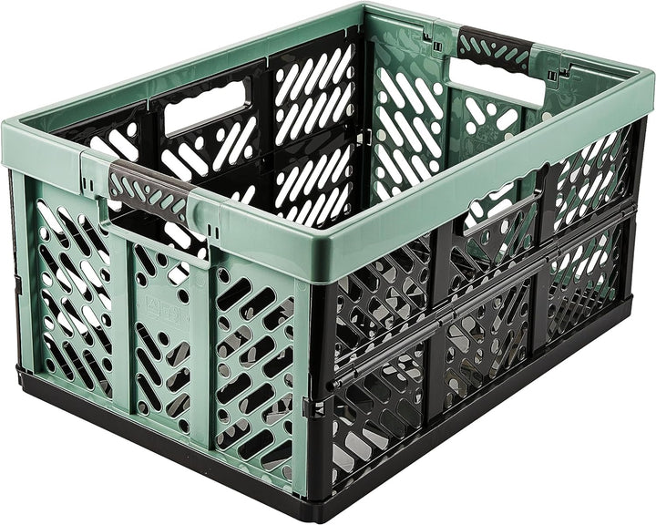 keeeper 2x Stabile Profi-Klappboxen mit Soft-Touch Griffen, 45 l, Ben, Nordic Green (Grün) Nordic Gr