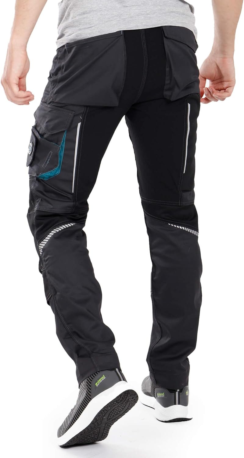 Revolt 4Stretch Herren Hose - Stretch Herren Arbeitshose - elastische Männer Bundhose mit Multifunkt