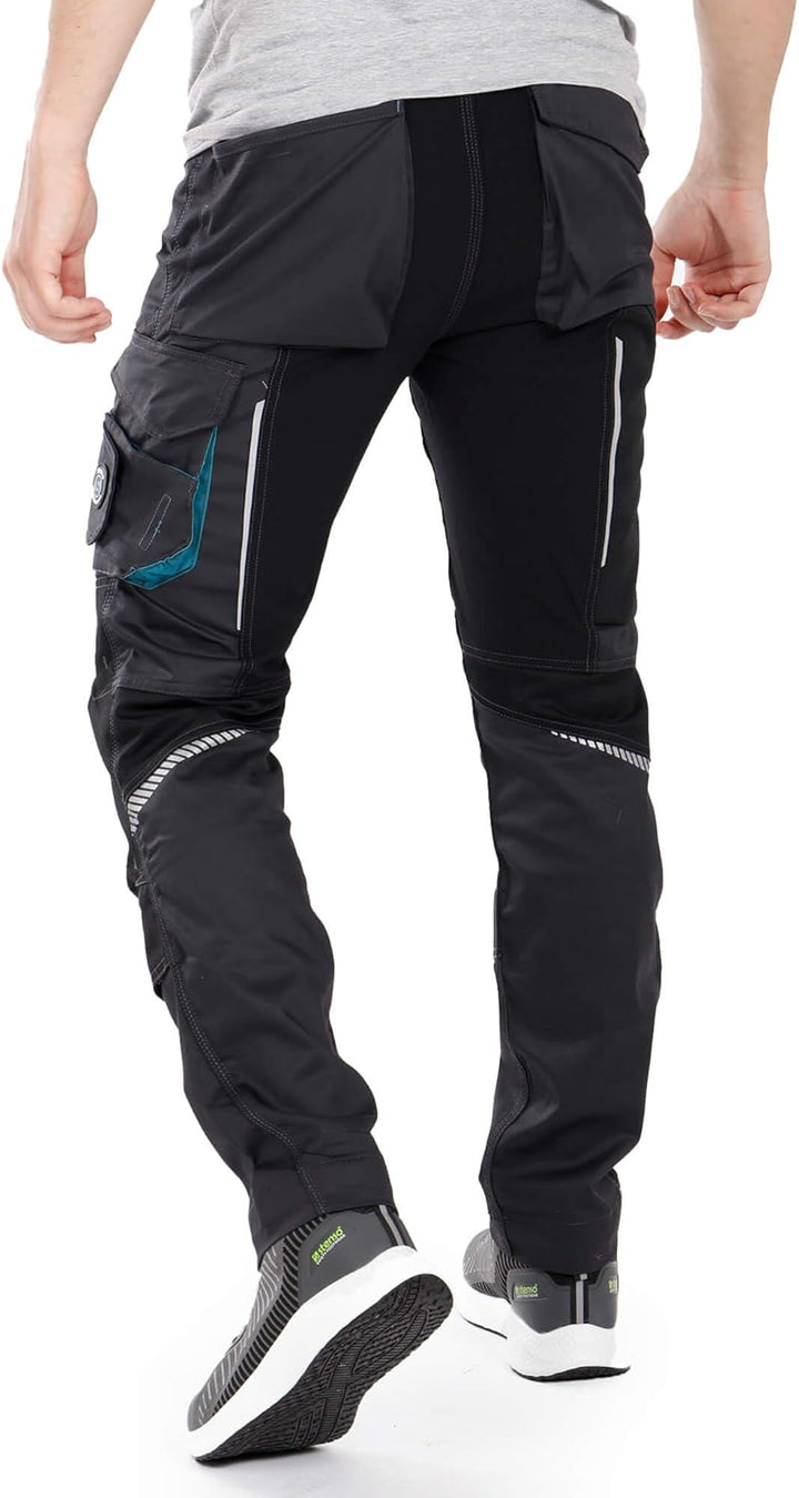 Revolt 4Stretch Herren Hose - Stretch Herren Arbeitshose - elastische Männer Bundhose mit Multifunkt