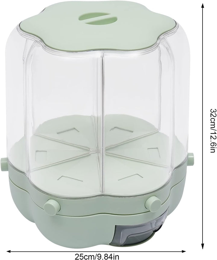 Müslispender Cerealienspender Getreidespender Cornflakes Spender 360 ° Drehbarer Reisspender Mit 6 G