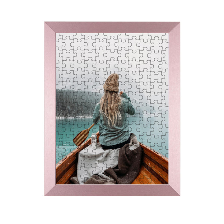 Rahmendesign24 Puzzlerahmen Milano für Puzzle ca. 1000-1500 Teile 80x60cm 60x80cm Roségold mit Acryl