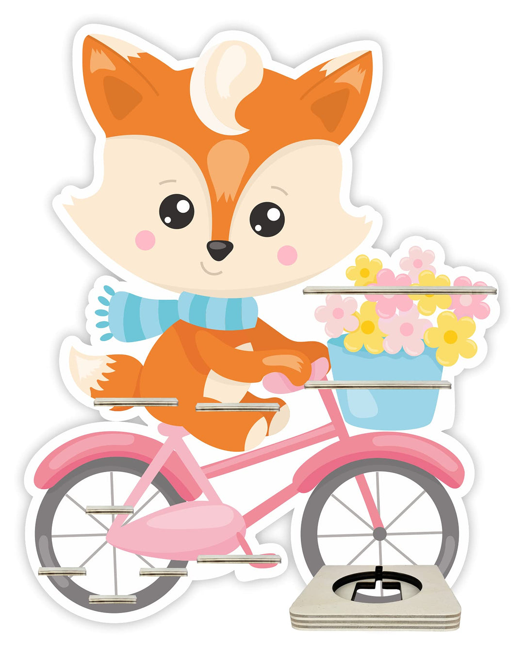 Farbklecks Collection Musikboxregal Fuchs auf Fahrrad