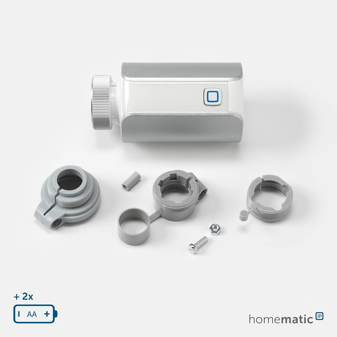 Homematic IP Smart Home Heizkörperthermostat – Evo, Silber, digitaler Thermostat Heizung, Steuerung