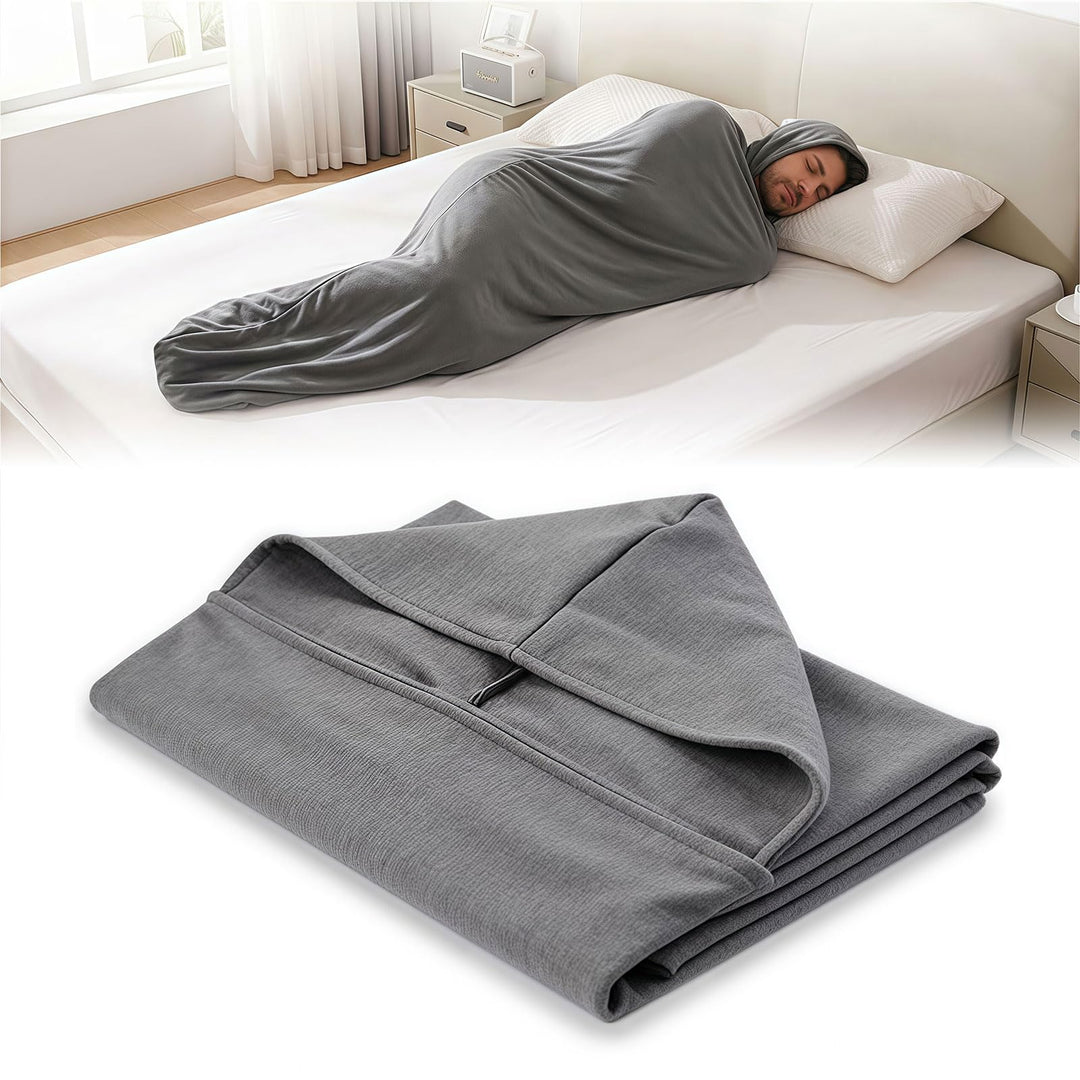 Schlafsack Wearable Pod, Hoodie Schlafsack für Reisen und Zuhause, Leichter Polyester mit Kapuze, At