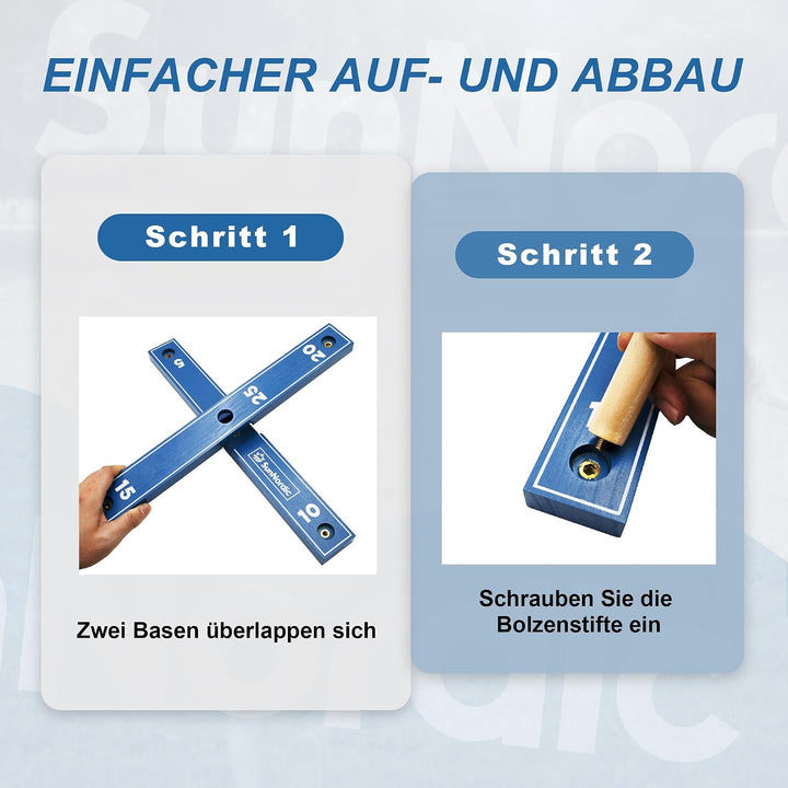 SunNordic Ringwurfspiel-Set aus Holz inklusive Wurfringen und Tragetasche Blue, Blue