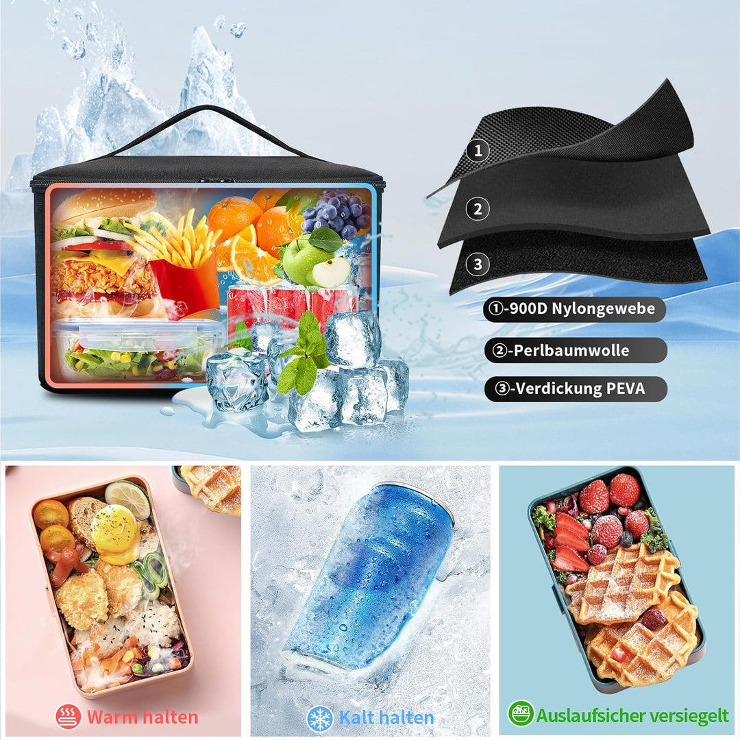BERTASCHE Lunch Rucksack, Laptop Rucksack 17,3 Zoll mit Isoliertes Kühltasche für Herren und Damen,