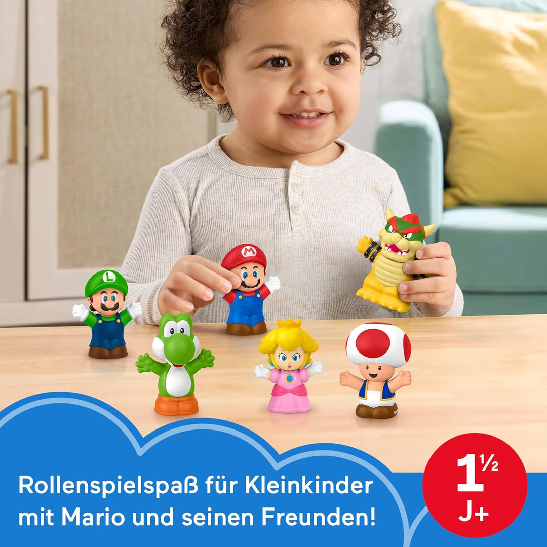 Fisher-Price Little People Kleinkindspielzeug My Mario Figurenset mit 6 Charakteren für Rollenspiele