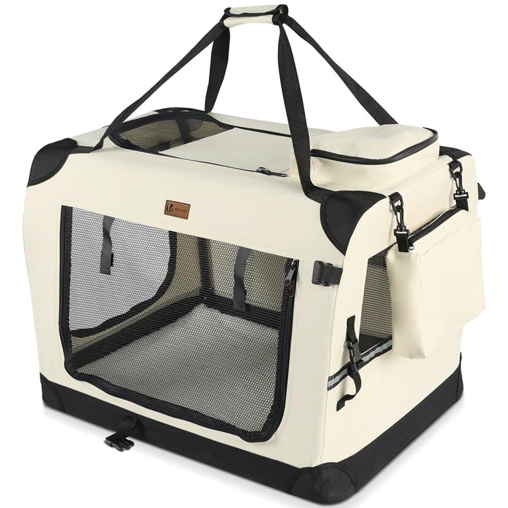 VOUNOT Hundebox faltbar, Transportbox Katze Hunde, Hundetasche, Oxford-Gewebe, Netzstoff, Atmungsakt