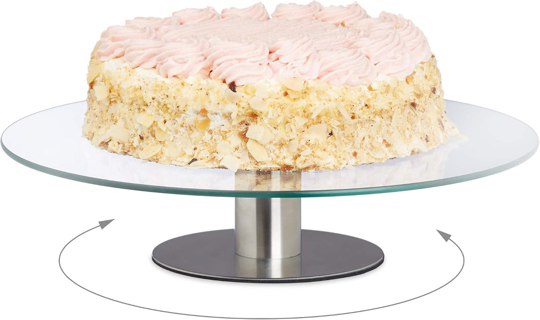 Relaxdays Herzbackform 3er Set, romantische Kuchen &amp; Torten &amp; Tortenplatte drehbar, Standfuss, Kuche