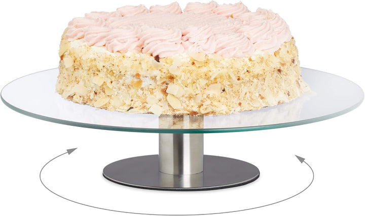 Relaxdays Herzbackform 3er Set, romantische Kuchen &amp; Torten &amp; Tortenplatte drehbar, Standfuss, Kuche